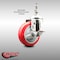 Service Caster 4 Inch 316SS Red Polyurethane Swivel 3/8 Inch Threaded Stem Caster with Brake SCC-SS316TS20S414-PPUBRED-TLB-381615 - alternate 3